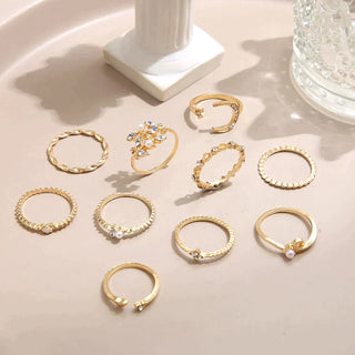 Diana™ | Silver and Gold Ring Set (10 Pairs)
