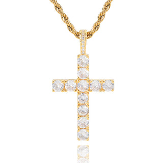 Nina™ | Gold Moissanite Cross Necklace