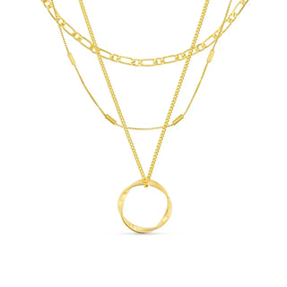 Vienne™ | Gold Open Circle Three Row Necklace