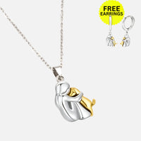 Ophelia™ - Hug Pendant with Matching Earrings